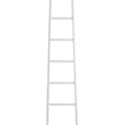 Carl scala decorativa porta asciugamani in legno laccato bianco opaco 38x3xh150 cm