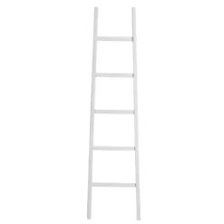 Carl scala decorativa porta asciugamani in legno laccato bianco opaco 38x3xh150 cm