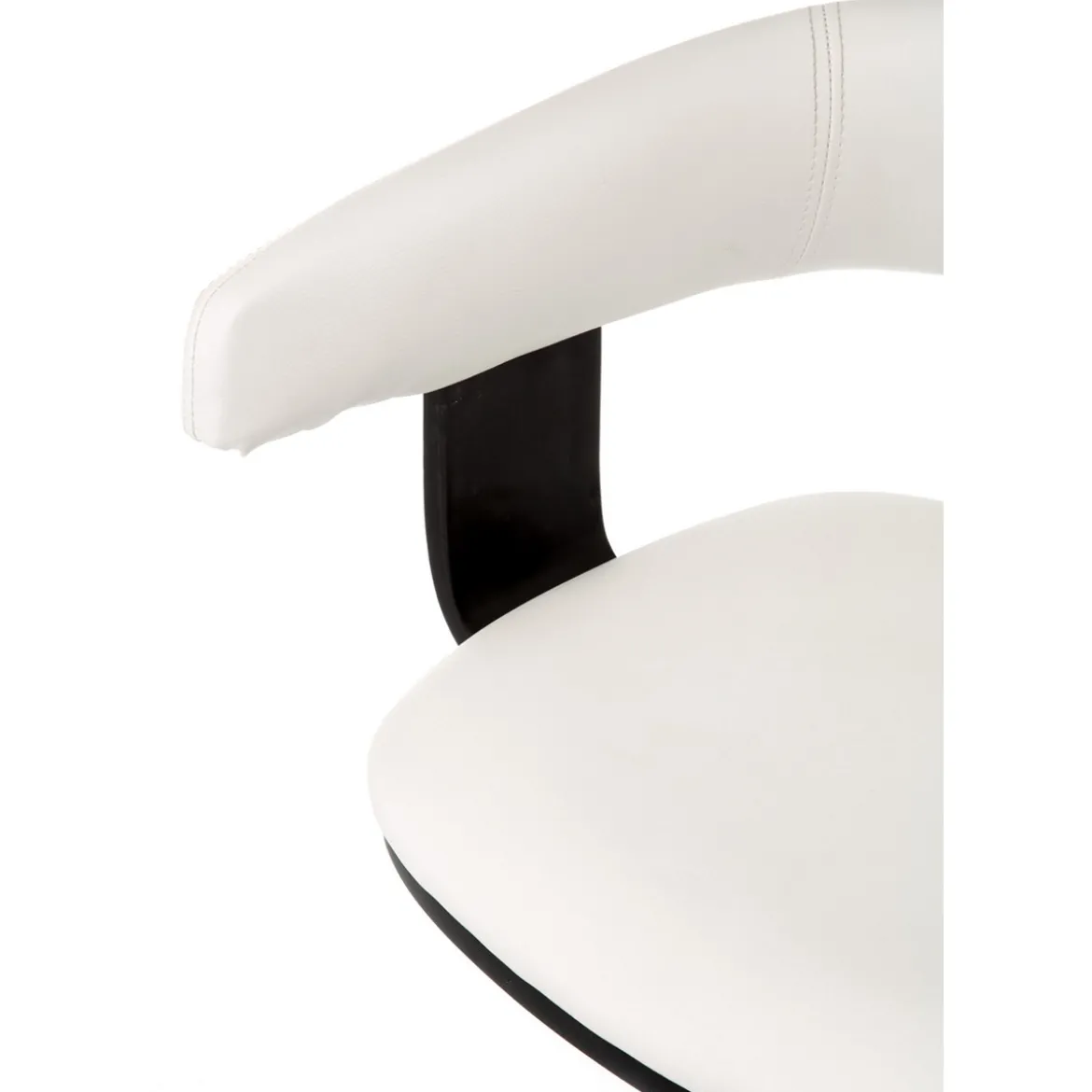 Casting white sgabello regolabile pelle sintetica bianco e metallo cromato 54x46xh82-102 cm