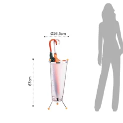 Cegox portaombrelli in metallo cromato e metacrilato opaco h67 d26.5 cm