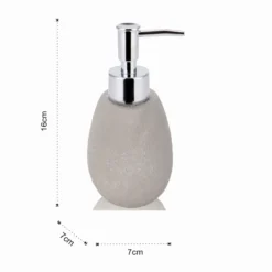 Cement dispenser portasapone in poliresina effetto cemento colore grigio 7x7 h16 cm