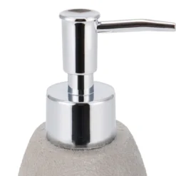 Cement dispenser portasapone in poliresina effetto cemento colore grigio 7x7 h16 cm