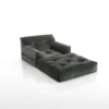 Chaise longue chic grey poltrona rivestimento 100% cotone grigio 90x90xh75