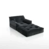 Chaise longue dark g poltrona rivestimento 100% cotone grigio scuro 90x90xh75