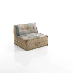 Chaise longue patty poltrona rivestimento 100% cotone multicolore 82x82xh65