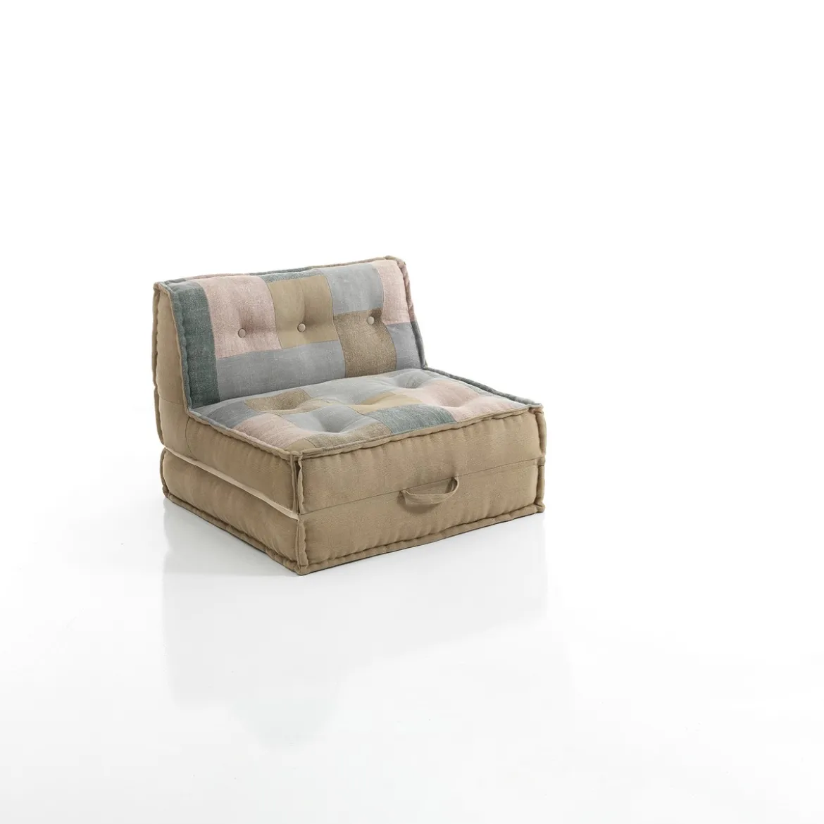 Chaise longue patty poltrona rivestimento 100% cotone multicolore 82x82xh65