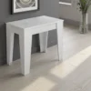Charlie white tavolo / consolle allungabile finitura larice bianco con 6 prolunghe 54-306x90 cm