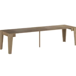 Charlie wood tavolo consolle finitura noce crudo h75 l90 p54 consolle p306 tavolo 14 posti posti a sedere