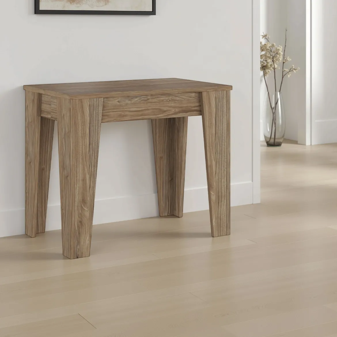Charlie wood tavolo consolle finitura noce crudo h75 l90 p54 consolle p306 tavolo 14 posti posti a sedere