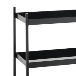 Chuku scaffale 3 ripiani in vetro temprato nero e acciaio nero opaco 64x34xh75 cm