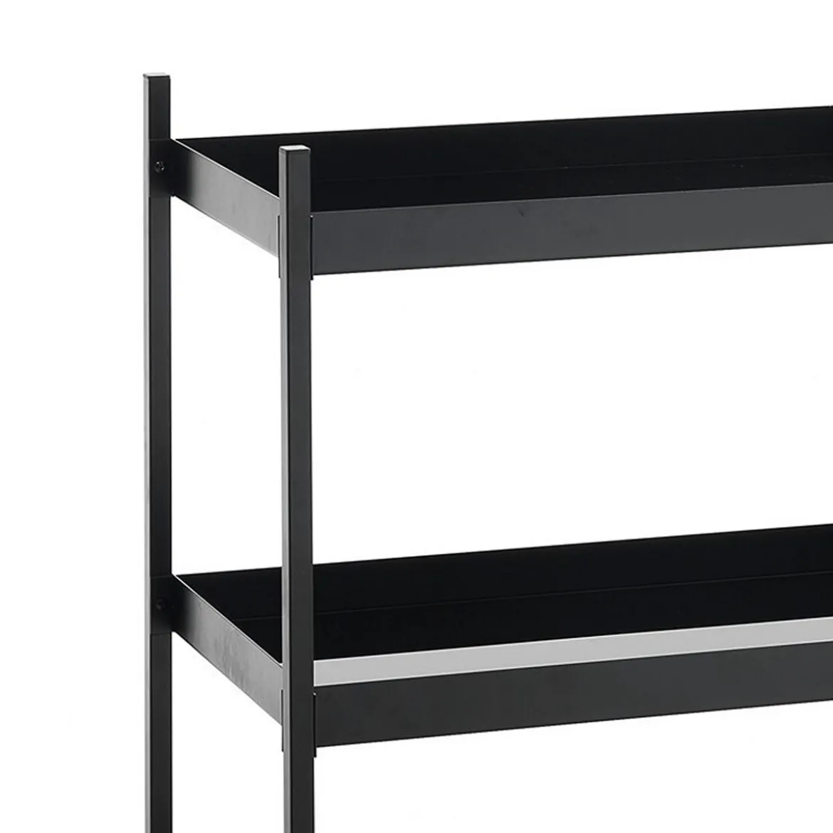 Chuku scaffale 3 ripiani in vetro temprato nero e acciaio nero opaco 64x34xh75 cm