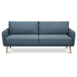Cigo divano / letto in pelle sintetica di colore blu laguna l210 p86 h86 cm