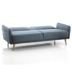 Cigo divano / letto in pelle sintetica di colore blu laguna l210 p86 h86 cm