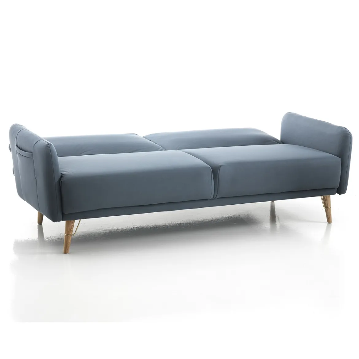 Cigo divano / letto in pelle sintetica di colore blu laguna l210 p86 h86 cm