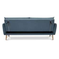 Cigo divano / letto in pelle sintetica di colore blu laguna l210 p86 h86 cm