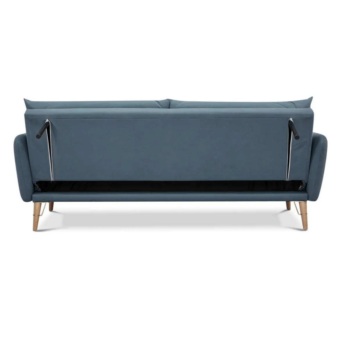 Cigo divano / letto in pelle sintetica di colore blu laguna l210 p86 h86 cm