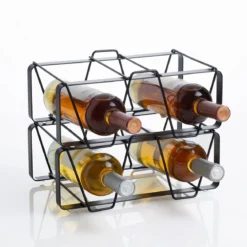 Cin cantinetta modulare nella porta bottiglie in acciaio nero opaco 2 bottiglie 30x12xh12 cm