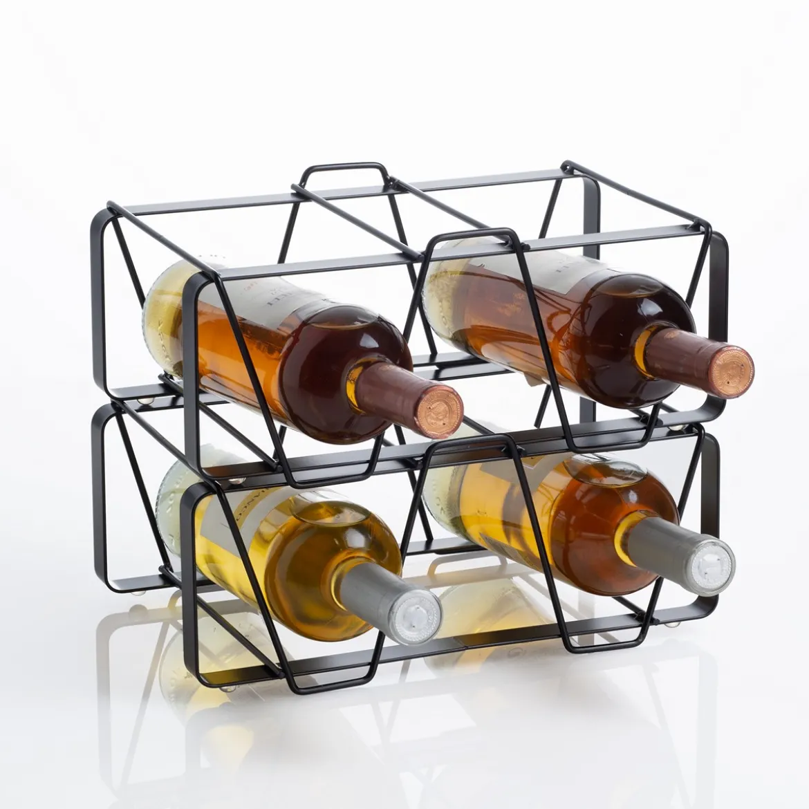 Cin cantinetta modulare nella porta bottiglie in acciaio nero opaco 2 bottiglie 30x12xh12 cm