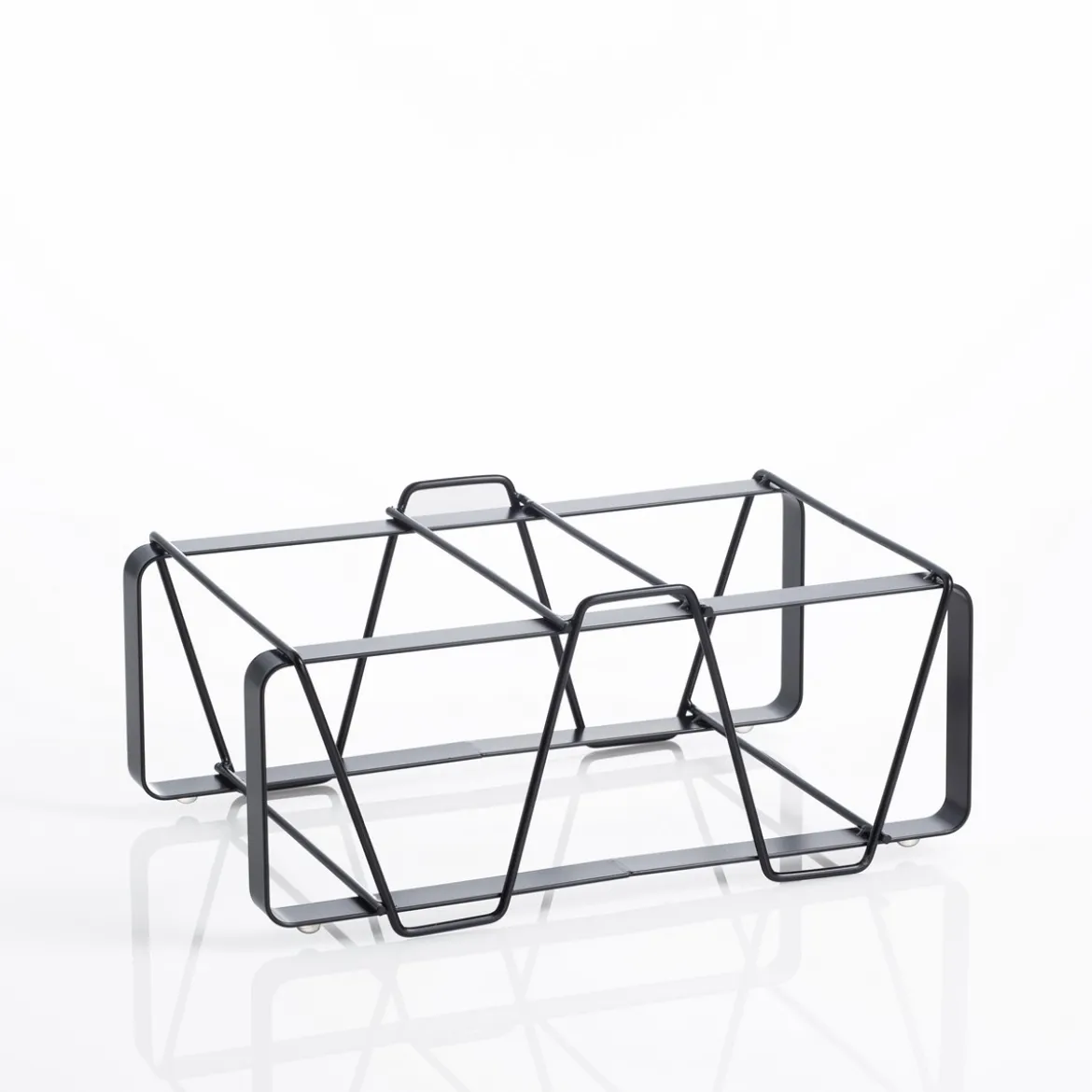 Cin cantinetta modulare nella porta bottiglie in acciaio nero opaco 2 bottiglie 30x12xh12 cm
