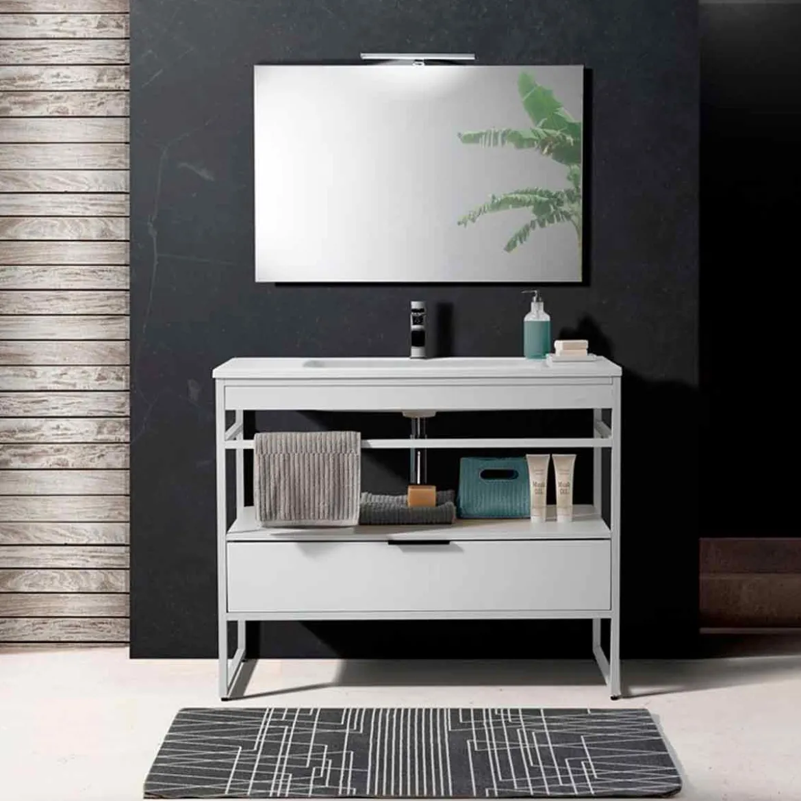 City grey black 13 tappeto bagno / scendiletto cm 60 x 110