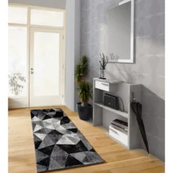 City grey black 02 tappeto corsia 100% polipropilene cm 80 x 150