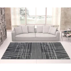 City grey black 15 tappeto 100% polipropilene cm 133 x 190