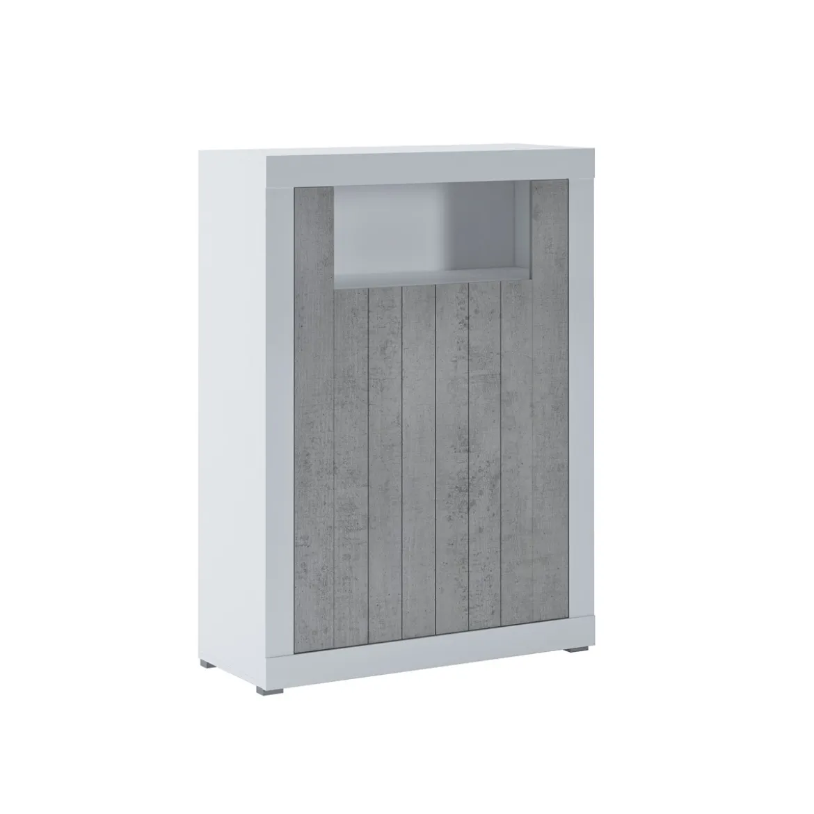 Clarke cement mobile alto colonia cement 2 ante grigio cemento e finitura larice bianco 110x42xh144 cm