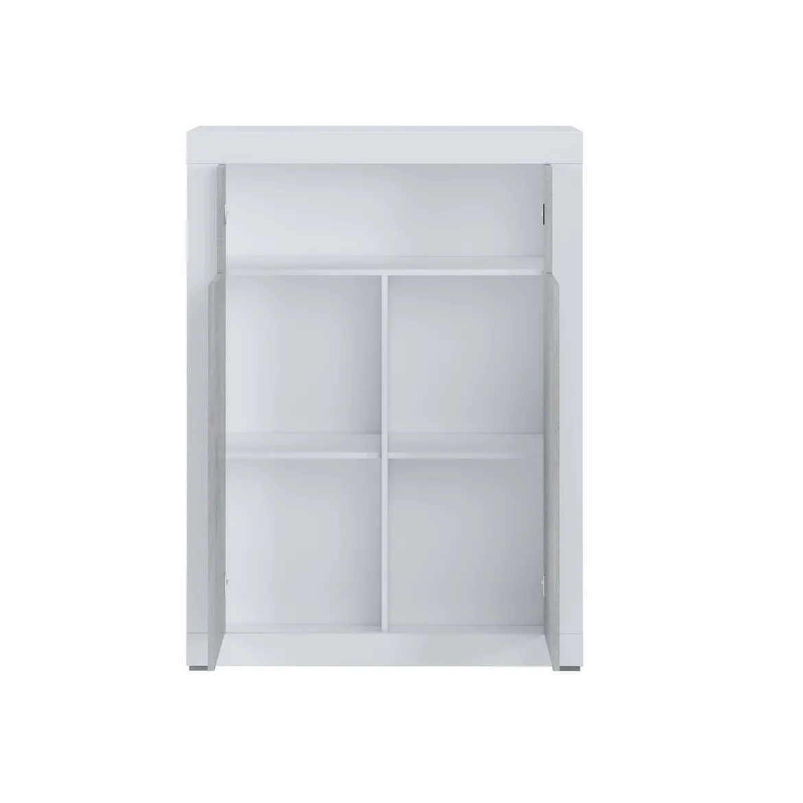 Clarke cement mobile alto colonia cement 2 ante grigio cemento e finitura larice bianco 110x42xh144 cm