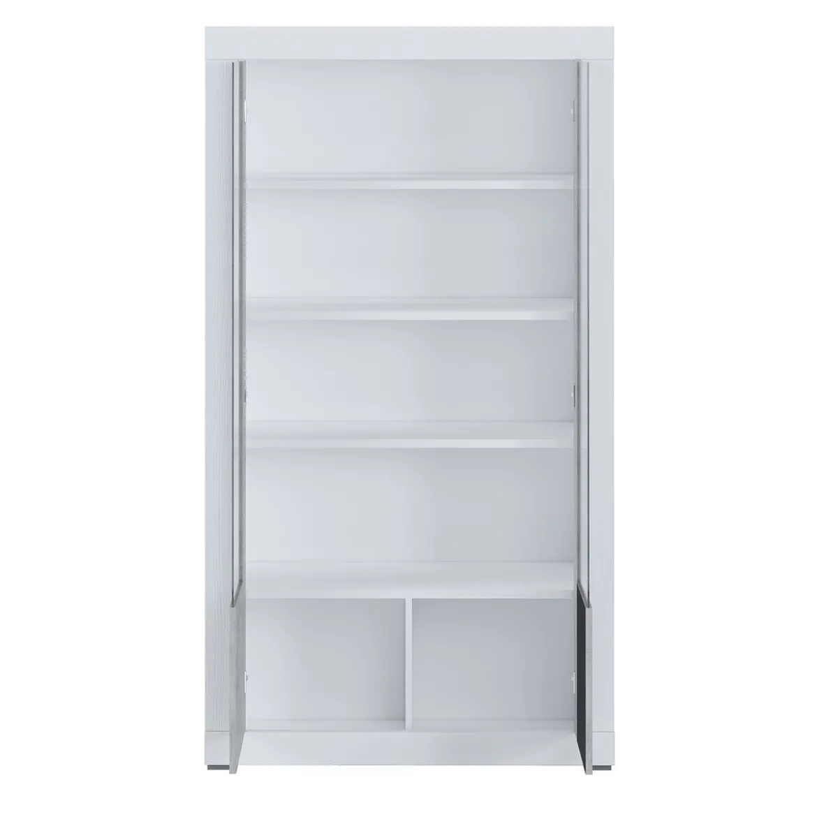 Clarke cement vetrina colonia cement 2 ante vetro e grigio cemento struttura finitura larice bianco 110x42xh191 cm