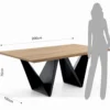 Cleft Oak Tavolo Fisso impiallacciato finitura Rovere e base in metallo nero opaco 200x100 cm