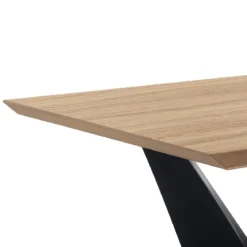 Cleft Oak Tavolo Fisso impiallacciato finitura Rovere e base in metallo nero opaco 200x100 cm