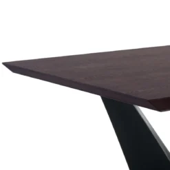 Cleft Tavolo Fisso impiallacciato finitura Noce e base in Metallo verniciato Nero opaco, 200x100 cm