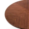 Clew Tavolo Rotondo in legno finitura Noce scuro e base in metallo nero opaco diametro 137 cm