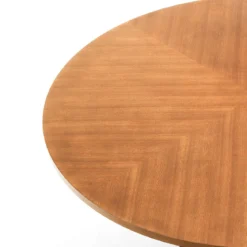 Clew Tavolo Rotondo in Legno impiallacciato finitura Rovere e base in Metallo Nero opaco, diametro 137 cm