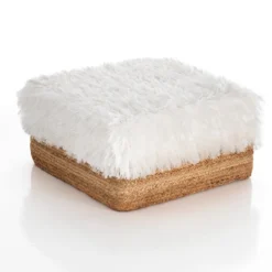 Cloud evo pouf in juta cotone e sintetico 50x50xh28 cm
