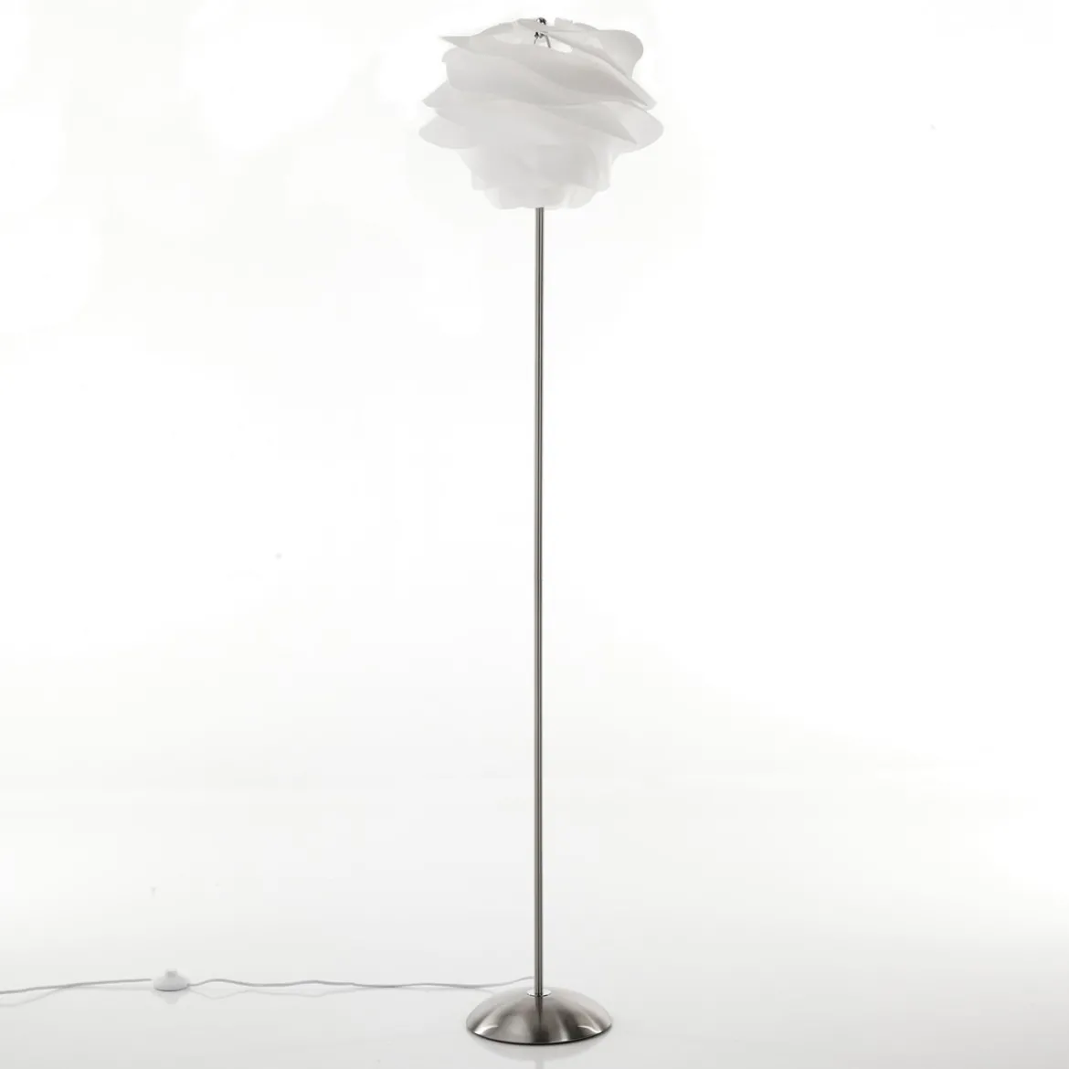 Cloud lampada da terra in polipropilene bianco opaco e acciaio d40 h170 cm