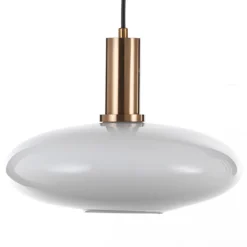 Cloud lampadario in acciaio oro opaco e 3 paralumi in vetro bianco opaco di varie dimensioni