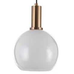 Cloud lampadario in acciaio oro opaco e 3 paralumi in vetro bianco opaco di varie dimensioni