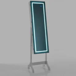 Coffer hollywood specchiera da terra con contenitore luci led accensione touch 41x40 h160 cm