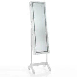 Coffer hollywood specchiera da terra con contenitore luci led accensione touch 41x40 h160 cm