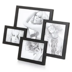 Collage 4 foto portafoto da tavolo colore nero opaco h.36 l.475 p.2 cm