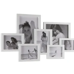 Collage 7f portafoto da muro colore bianco opaco h.41 l.74 p.2 cm