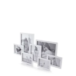 Collage 7f portafoto da muro colore bianco opaco h.41 l.74 p.2 cm
