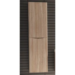 Colonna pensile in legno finitura rovere tranchè con ante ammortizzate l40 p30 h150 cm