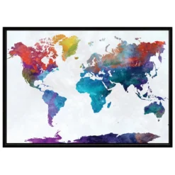 Colored map quadro stampa su tela cm h60 l90 p3
