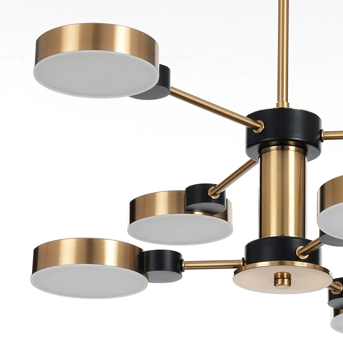 Combo a lampadario led in metallo verniciato ottone d60 h74 cm