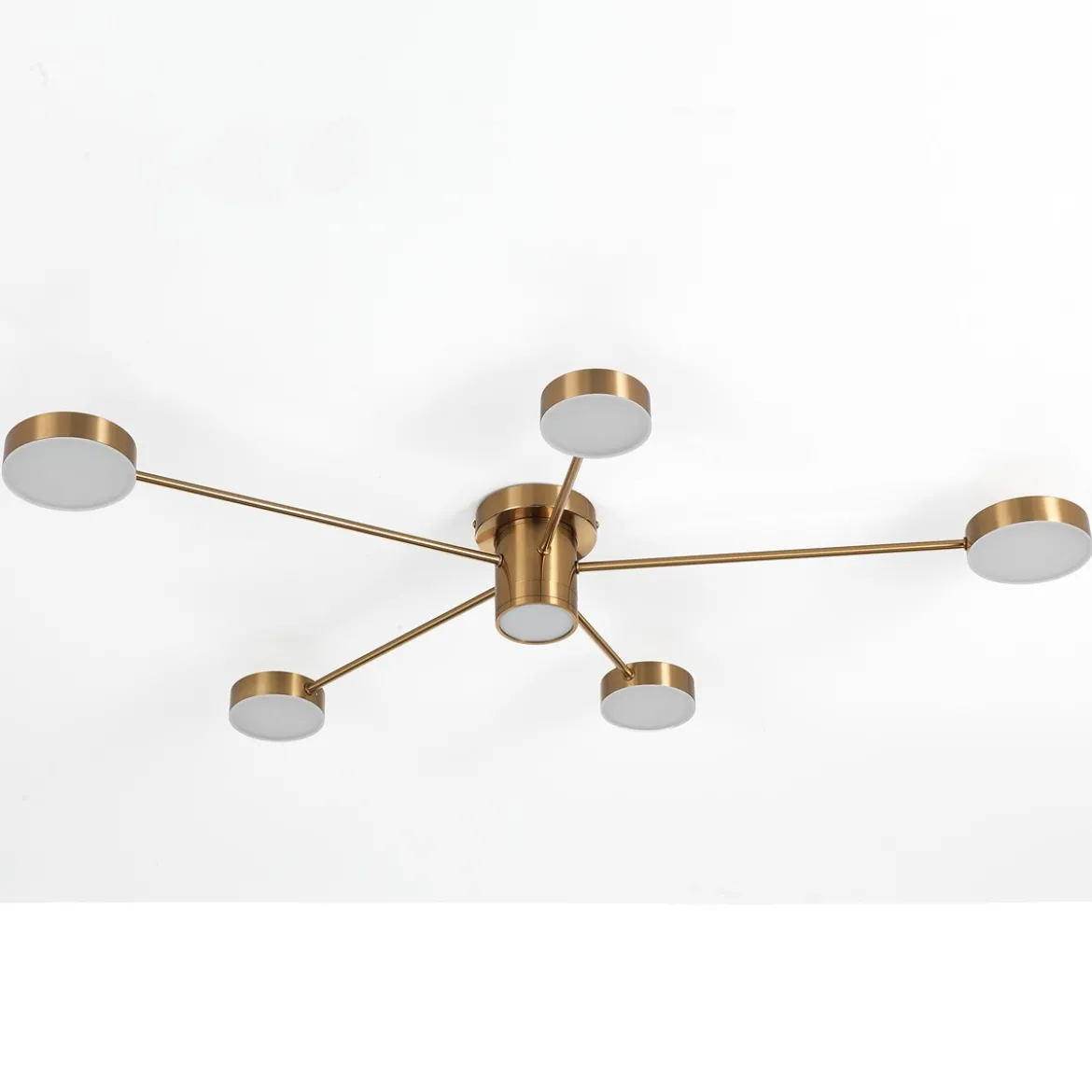 Combo b lampadario led in metallo verniciato ottone 100x70 h13 cm