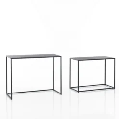 Consolle Doppia THIN in Acciaio Antracite Opaco Grande, 100x40xh77.5 Piccola, 90x38xh67.5 cm