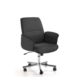 Cony black sedia da ufficio regolabile e girevole urbino in pelle sintetica nera con ruote 62x62 h91/97 cm
