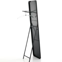 Crafty specchio da terra / parete / appendiabiti in metallo nero opaco 30x36 h150 cm